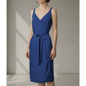 Everlane GoWeave Wrap Dress 2 Royal Blue Side Tie Tank Japanese EUC Classic